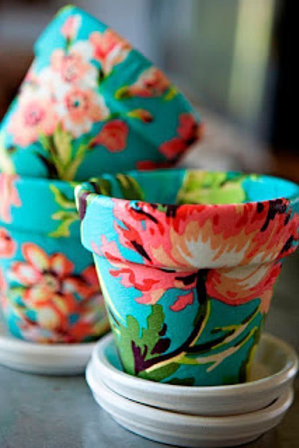 vaso de planta com chita